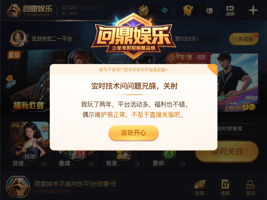 问鼎娱乐真的关服了吗?最新消息和玩家反馈汇总 (问鼎娱乐真的关服了吗?最新消息与玩家反馈全面汇总!) 然而,另一部分玩家则对平台充满信心。他们认为,短暂